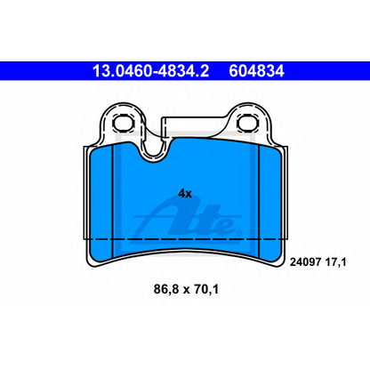 Photo Brake Pad Set, disc brake ATE 13046048342