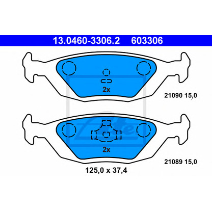 Photo Brake Pad Set, disc brake ATE 13046033062