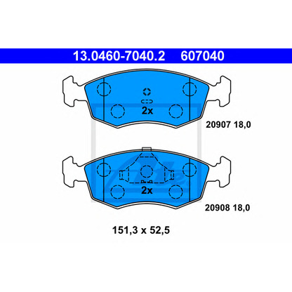 Photo Brake Pad Set, disc brake ATE 13046070402