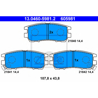 Photo Brake Pad Set, disc brake ATE 13046059812