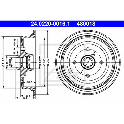 Photo Brake Drum ATE 24022000161