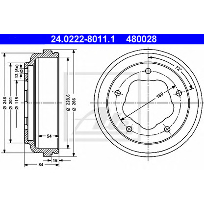 Фото Тормозной барабан ATE 24022280111