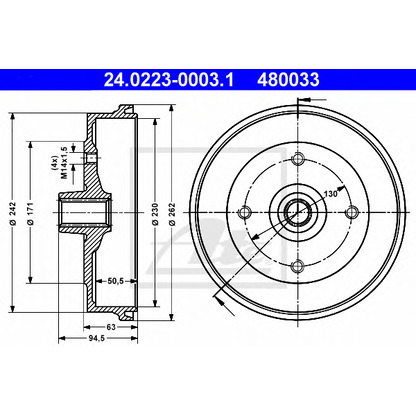 Photo Brake Drum ATE 24022300031