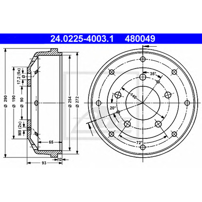 Photo Brake Drum ATE 24022540031