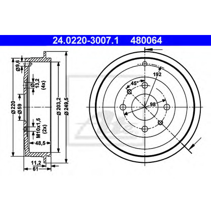 Photo Brake Drum ATE 24022030071