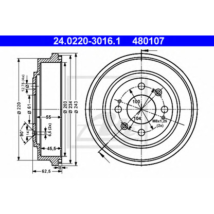 Photo Brake Drum ATE 24022030161