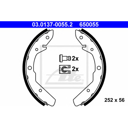 Photo Brake Shoe Set, parking brake ATE 03013700552