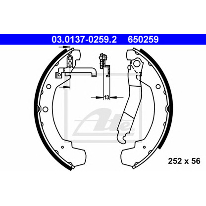 Photo Brake Shoe Set ATE 03013702592