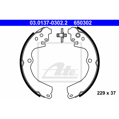 Photo Brake Shoe Set, parking brake ATE 03013703022