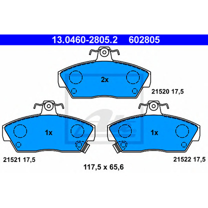 Фото Комплект тормозных колодок, дисковый тормоз ATE 13046028052