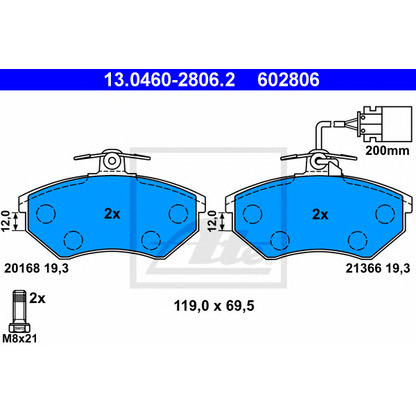 Photo Brake Pad Set, disc brake ATE 13046028062