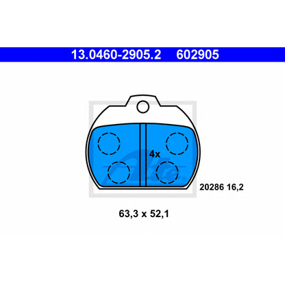 Фото Комплект тормозных колодок, дисковый тормоз ATE 13046029052