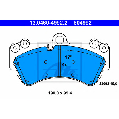 Photo Brake Pad Set, disc brake ATE 13046049922