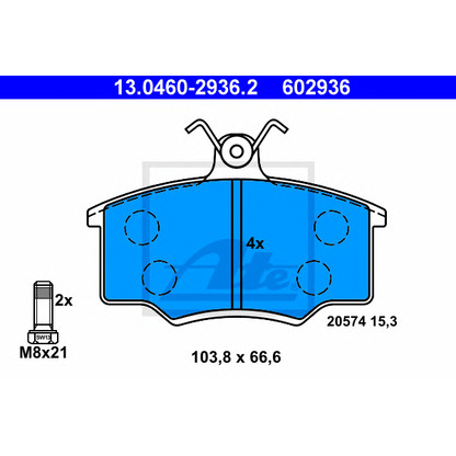 Photo Brake Pad Set, disc brake ATE 13046029362