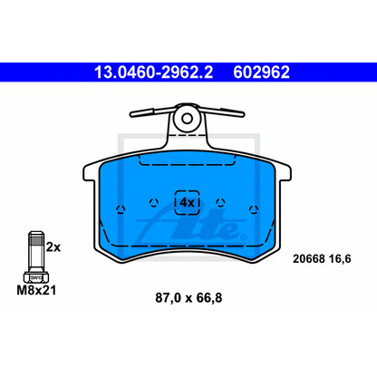 Foto Kit pastiglie freno, Freno a disco ATE 13046029622