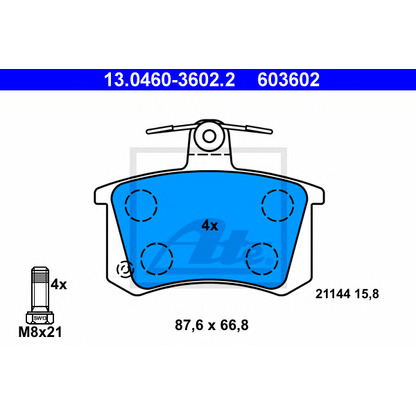 Photo Brake Pad Set, disc brake ATE 13046036022