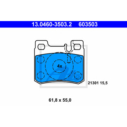 Photo Kit de plaquettes de frein, frein à disque ATE 13046035032