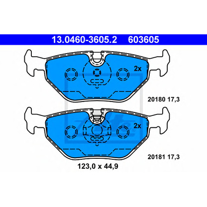 Photo Brake Pad Set, disc brake ATE 13046036052