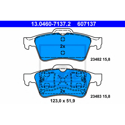 Photo Brake Pad Set, disc brake ATE 13046071372