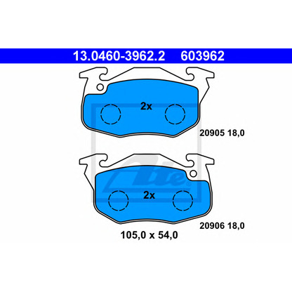 Photo Brake Pad Set, disc brake ATE 13046039622