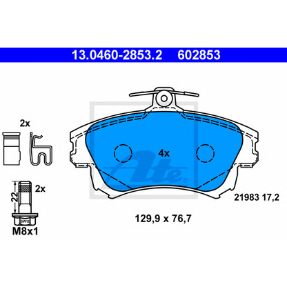 Photo Brake Pad Set, disc brake ATE 13046028532