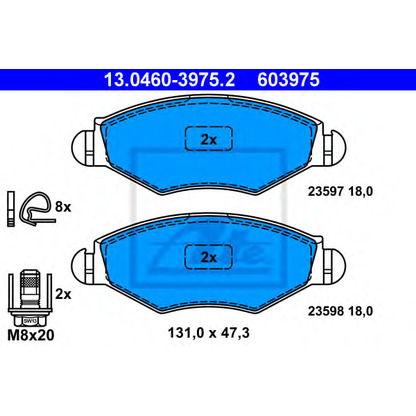 Photo Brake Pad Set, disc brake ATE 13046039752