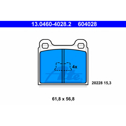 Photo Kit de plaquettes de frein, frein à disque ATE 13046040282