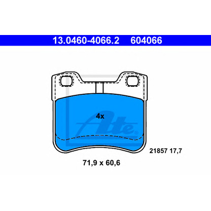 Photo Kit de plaquettes de frein, frein à disque ATE 13046040662