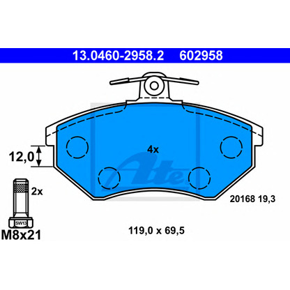 Photo Brake Pad Set, disc brake ATE 13046029582