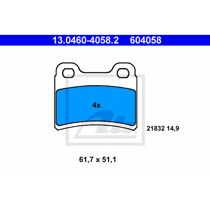 Photo Brake Pad Set, disc brake ATE 13046040582