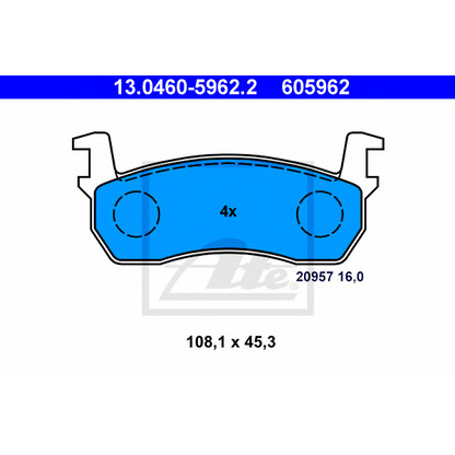 Photo Brake Pad Set, disc brake ATE 13046059622