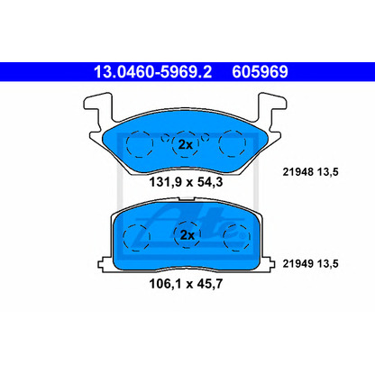 Photo Brake Pad Set, disc brake ATE 13046059692