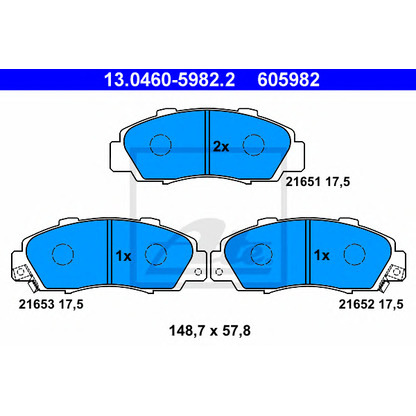 Photo Brake Pad Set, disc brake ATE 13046059822