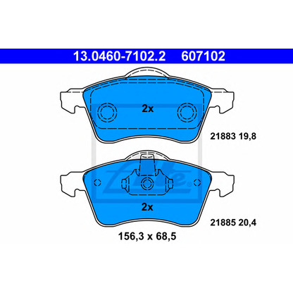 Photo Brake Pad Set, disc brake ATE 13046071022