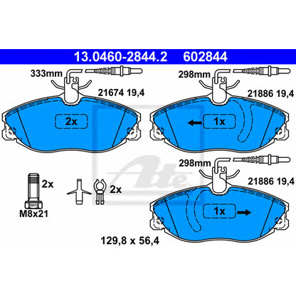 Photo Brake Pad Set, disc brake ATE 13046028442