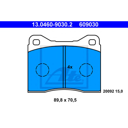 Photo Kit de plaquettes de frein, frein à disque ATE 13046090302