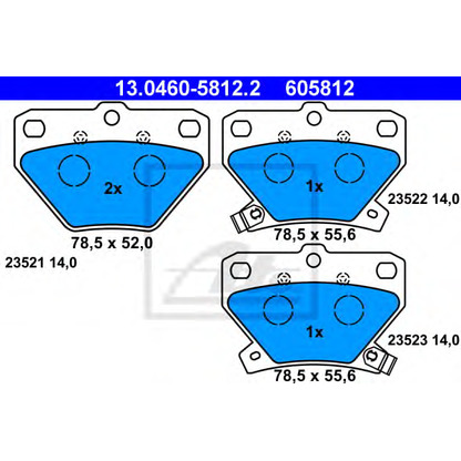 Photo Brake Pad Set, disc brake ATE 13046058122