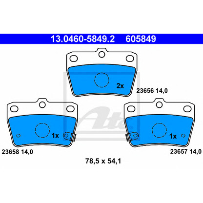 Photo Brake Pad Set, disc brake ATE 13046058492