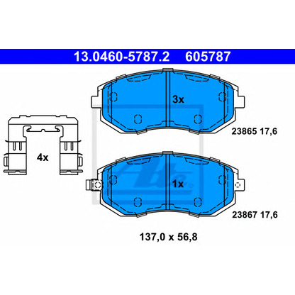 Foto Bremsbelagsatz, Scheibenbremse ATE 13046057872