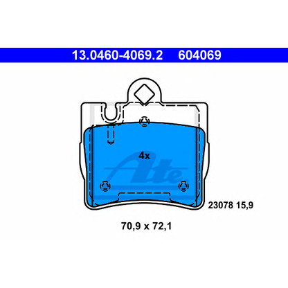 Foto Kit pastiglie freno, Freno a disco ATE 13046040692