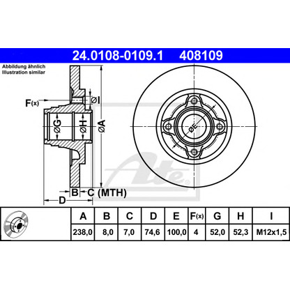 Photo Brake Disc ATE 24010801091