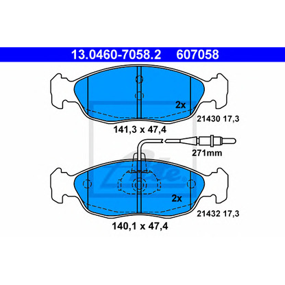 Photo Brake Pad Set, disc brake ATE 13046070582