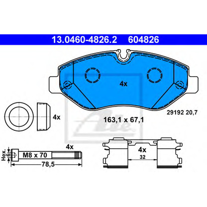 Photo Brake Pad Set, disc brake ATE 13046048262