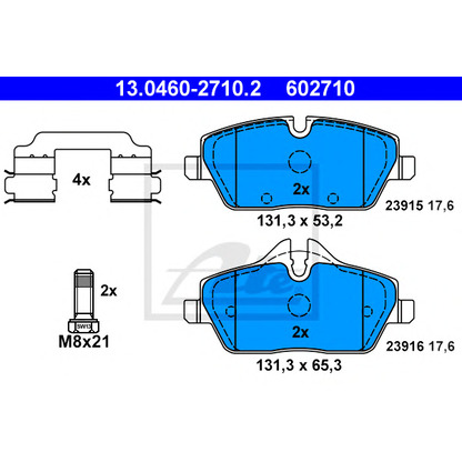 Photo Brake Pad Set, disc brake ATE 13046027102