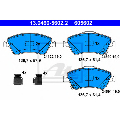 Photo Brake Pad Set, disc brake ATE 13046056022