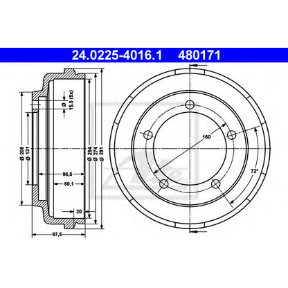 Photo Brake Drum ATE 24022540161