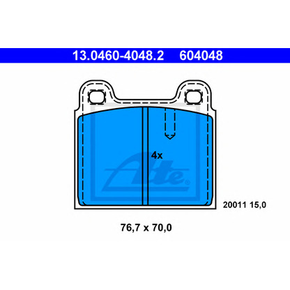 Photo Kit de plaquettes de frein, frein à disque ATE 13046040482