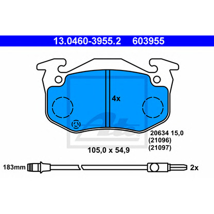 Foto Kit pastiglie freno, Freno a disco ATE 13046039552