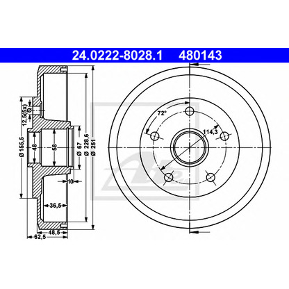 Photo Brake Drum ATE 24022280281