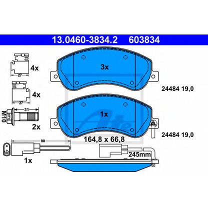 Foto Kit pastiglie freno, Freno a disco ATE 13046038342